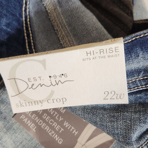Cato Womens Skinny Crop Jeans Plus Size 22W High Rise Shape Enhancing Panel NWT - Picture 6 of 8